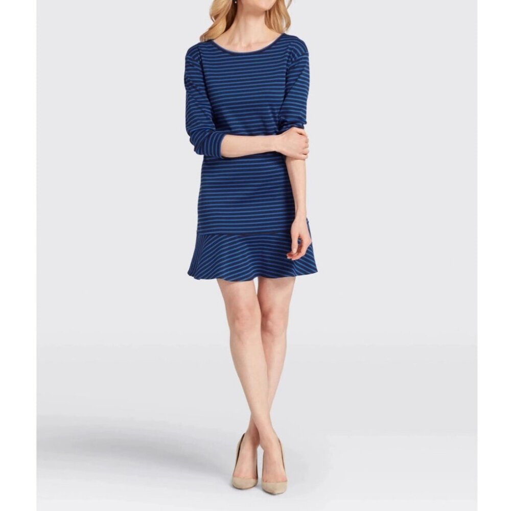 Draper James Womens Stripe Tulip Long Sleeve Mini Dress Blue size Small